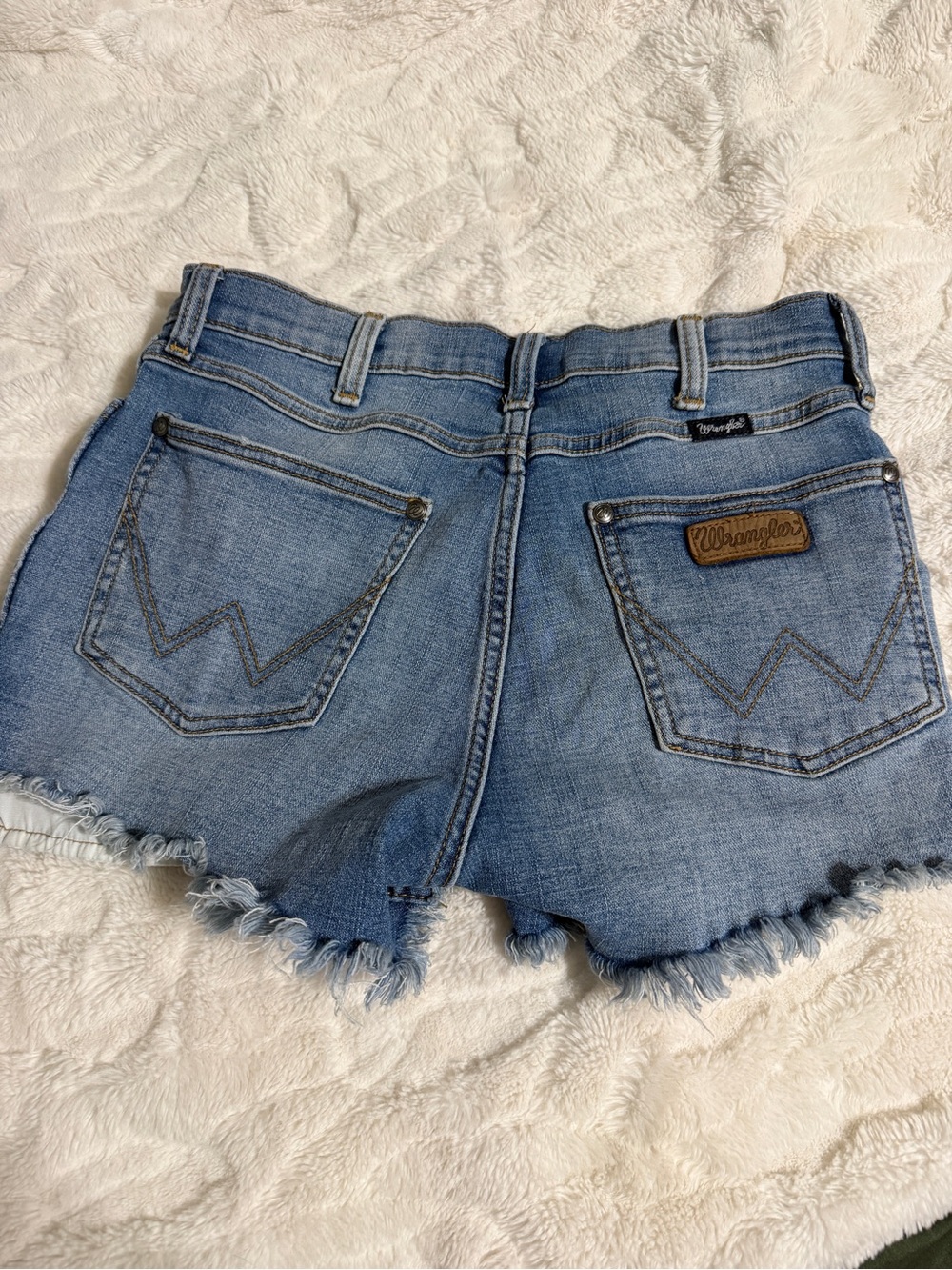 Wrangler Women's Faded Blue Denim Cutoff Shorts